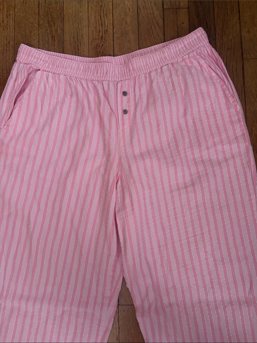 Victoria's Secret Pink and Silver Striped Lounge Pants